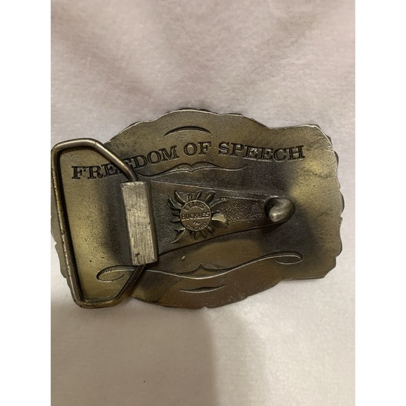 Lewis Buckles CB Two Way Radio Belt Buckle Freedom Of Speech - Picture 2 of 3